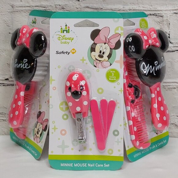 SAFETY 1ST MINNIE MOUSE BRUSH, COMB, NAIL CLIPPERS & FILES 6-PIECE BABY HYGIENE - Picture 9 of 16